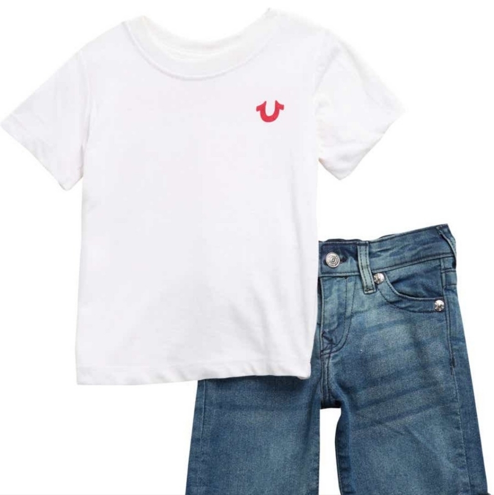 TRUE RELIGION BRAND JEAN Boys Crew Tee & Shorts Set Msrp $69